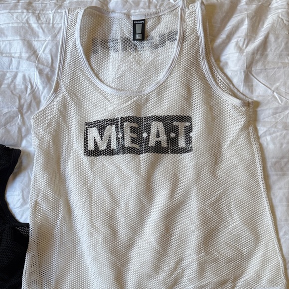 Pump! Other - MEAT White Mesh Tank Top